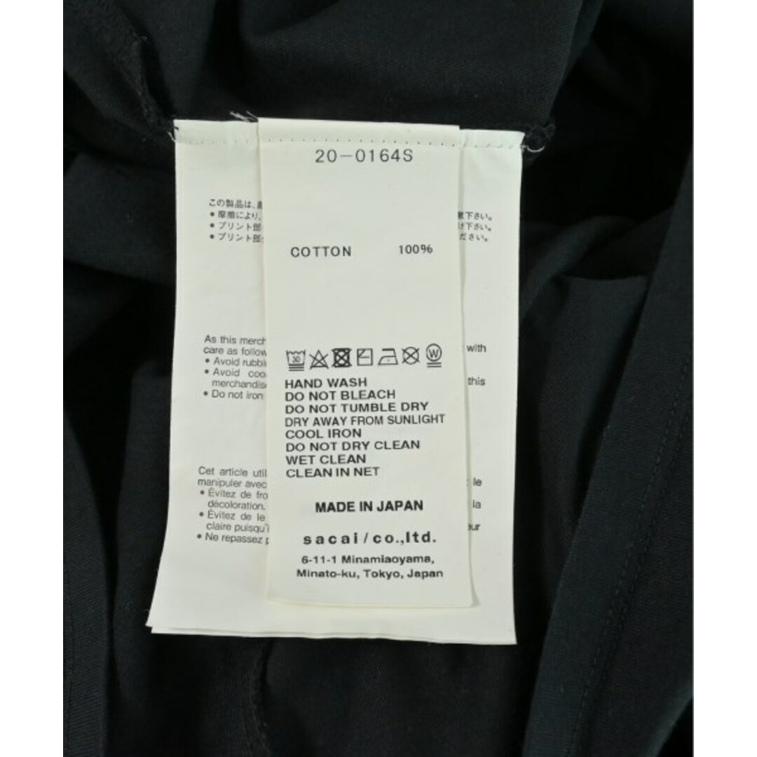 sacai サカイ Tシャツ・カットソー 2(M位) 黒x濃紺等 【古着】