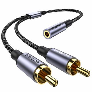 MOSWAG RCA 3.5mm 変換ケーブル Aux 3.5mm(メス)-2R(その他)