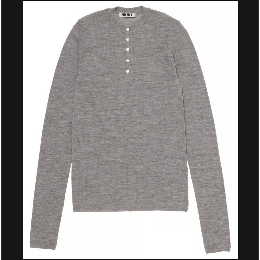 k*♡様 NKNIT / sheer wool henley neck KNIT NKNIT sheer wool henley neck KNIT
