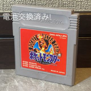 ゲームボーイ(ゲームボーイ)の168 ポケモン　ゲームボーイ　赤　ゲームボーイ　ソフト　電池交換済み(携帯用ゲームソフト)