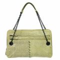本物 ボッテガ ヴェネタ BOTTEGA VENETA チェーン ショルダーバッグ リザード レザー ベージュ バッグ 中古