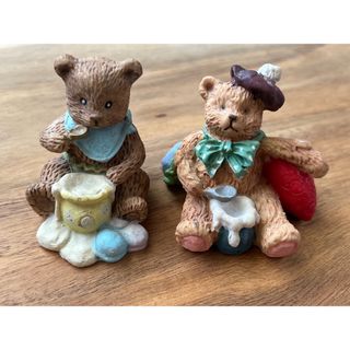 レトロ　クマの置物(2つ)(置物)