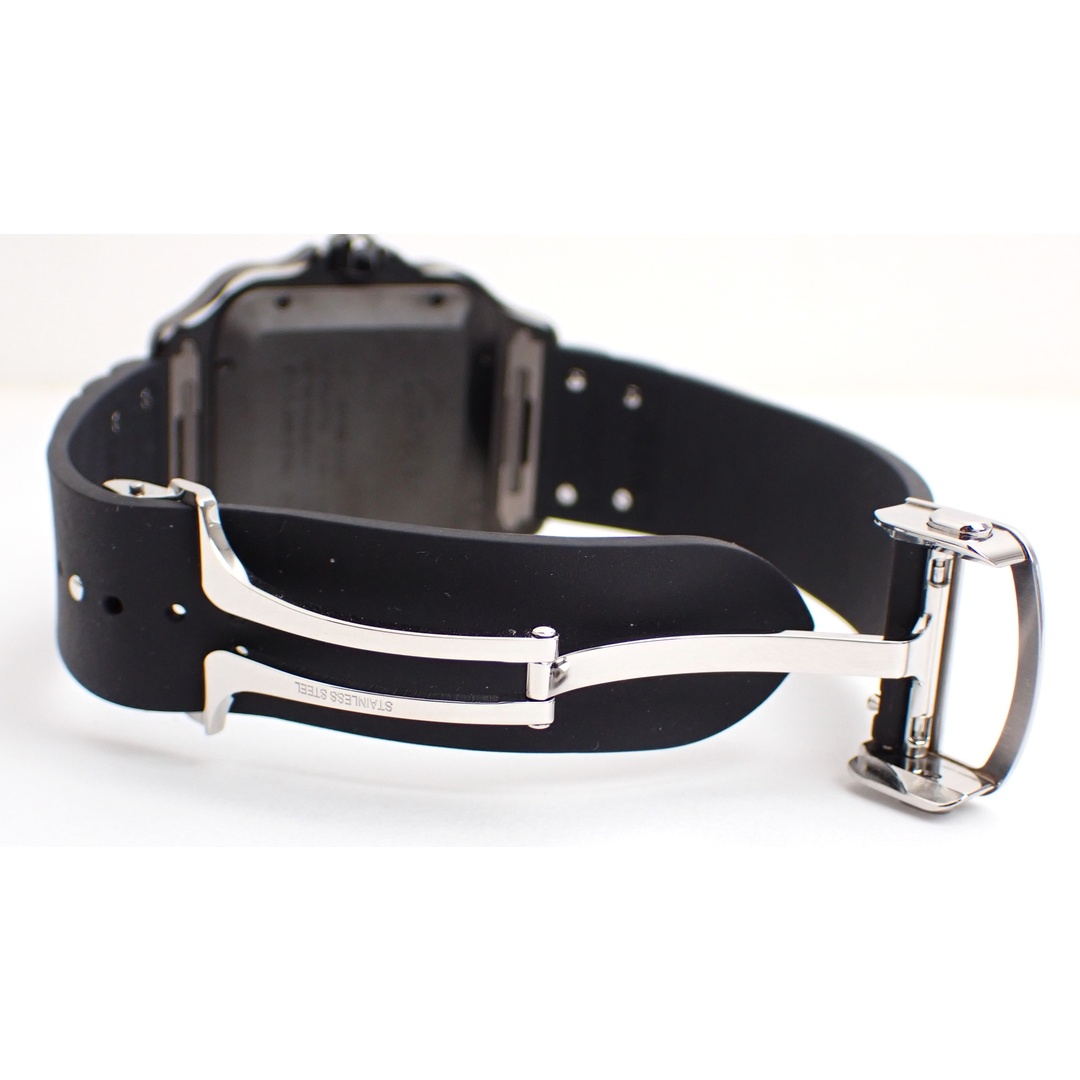 Cartier(カルティエ)の定価130万 美品 Cartier(カルティエ) サントスLM WSSA0039 SS/ラバー AT 自動巻き ブラック文字盤 黒 メンズ レディース  腕時計 メンズの時計(腕時計(アナログ))の商品写真