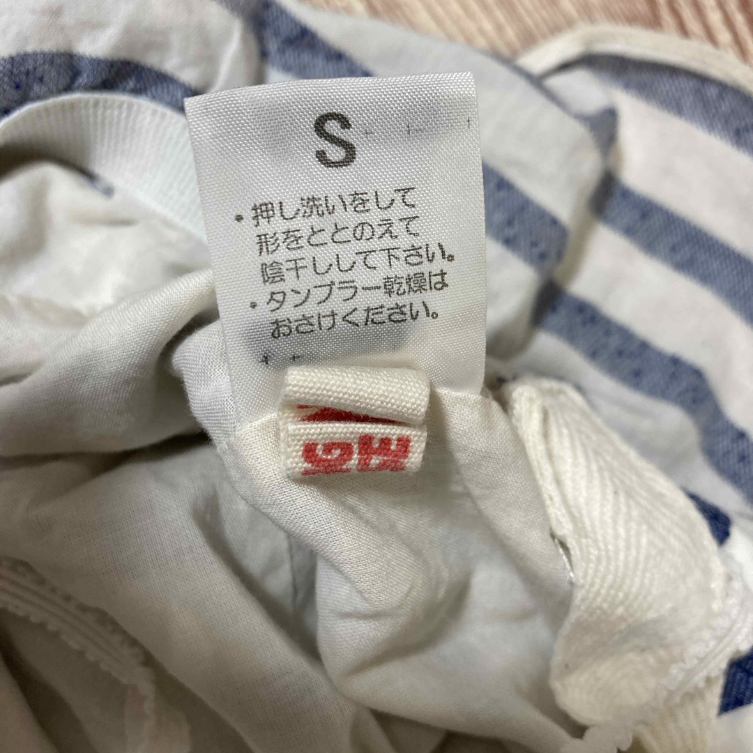 帽子　赤ちゃん　ストライプ　首の後ろあり　ゴムヒモあり キッズ/ベビー/マタニティのこども用ファッション小物(帽子)の商品写真
