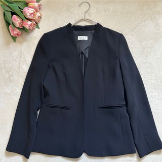 PLST - PLST カラーレスジャケット ネイビー ストレッチ 背抜き PLST - PLST カラーレスジャケット ネイビー ストレッチ 背抜き
