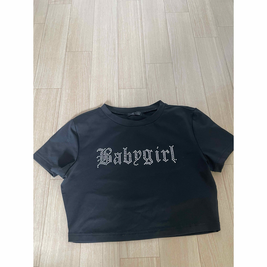 SHEIN(シーイン)のキラキラ クロップドTシャツ レディースのトップス(Tシャツ(半袖/袖なし))の商品写真