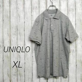 ユニクロ(UNIQLO)のUNIQLO ユニクロ メンズ 半袖 ポロシャツ サメ 鮫 XL グレー 32(ポロシャツ)