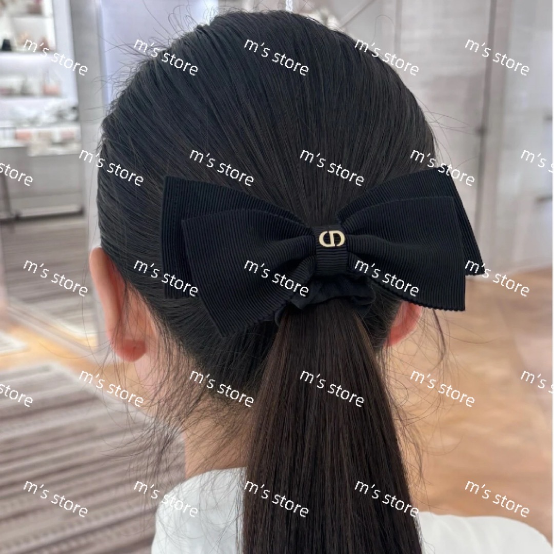 Christian Dior(クリスチャンディオール)の新品 定価以下 ディオール Dior Sweet シュシュ リボン ブラック レディースのヘアアクセサリー(ヘアゴム/シュシュ)の商品写真