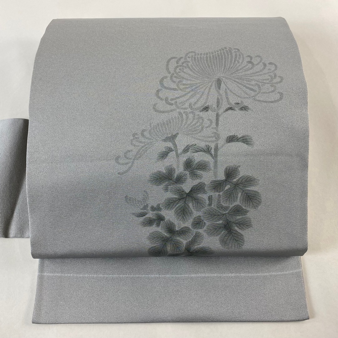 名古屋帯 美品 秀品 弔事向き 色喪帯 正絹 【中古】