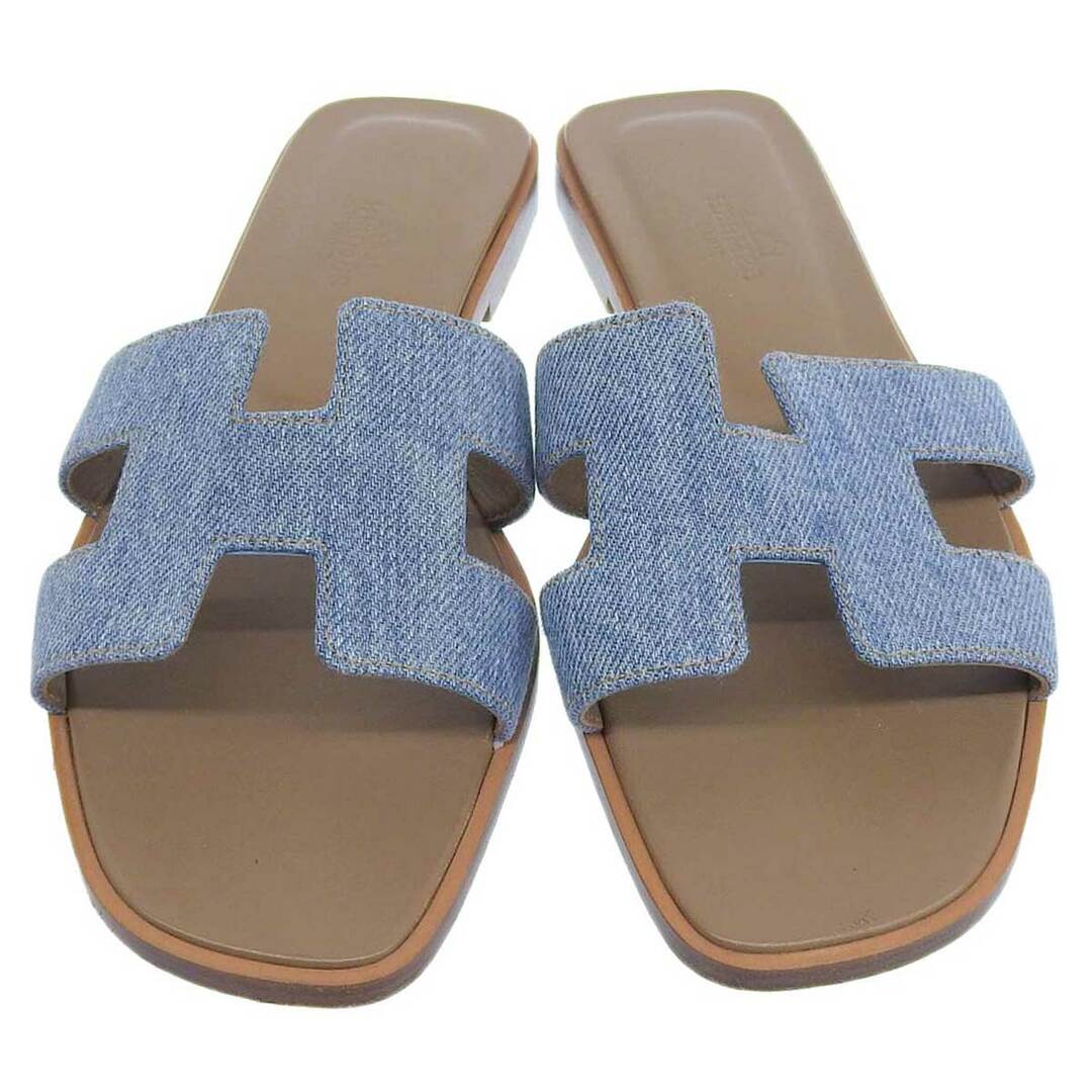メンズHERMES デニムサンダル ネイビー 42 HERMES - エルメス オラン デニム サンダル ユニセックス ブルー