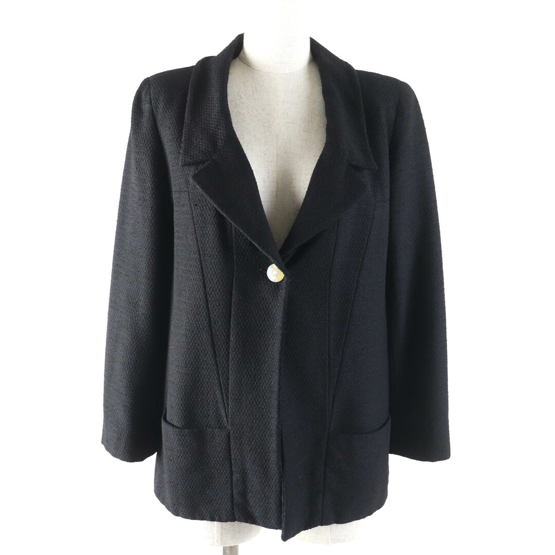 CHANEL - 美品★CHANEL シャネル ヴィンテージ 99P P12650 ココマークボタン付 ウールジャケット ブラック 36 フランス製 正規品 レディース