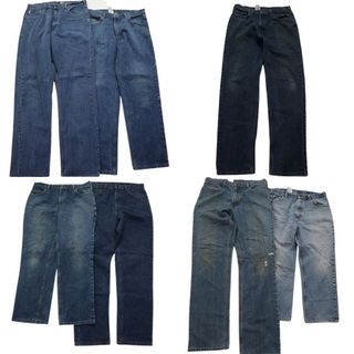 古着卸 まとめ売り カーハート Carhartt パンツ 7枚セット (メンズ 32 /34 ) ライトブルー インディゴブルー 革パッチ 中古 古着 MZ8628(その他)