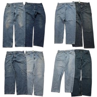 古着卸 まとめ売り カーハート Carhartt パンツ 8枚セット (メンズ 38 ) ライトブルー インディゴブルー 革パッチ 中古 古着 MZ8625(その他)