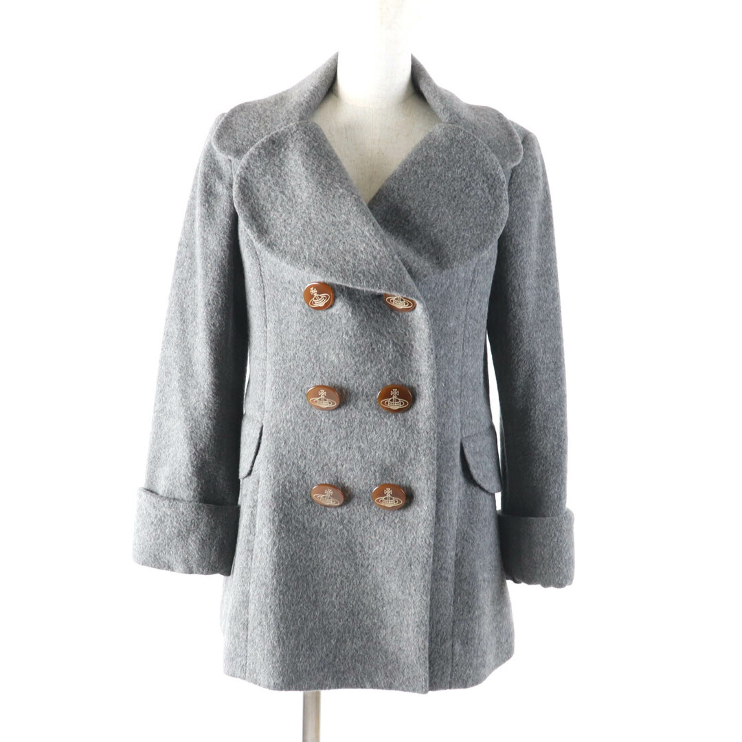Vivienne Westwood - 美品★Vivienne Westwood Red Label ヴィヴィアンウエストウッド レッドレーベル 16-03-642004 オーブボタン付 ラブコート グレー 正規品 レディース