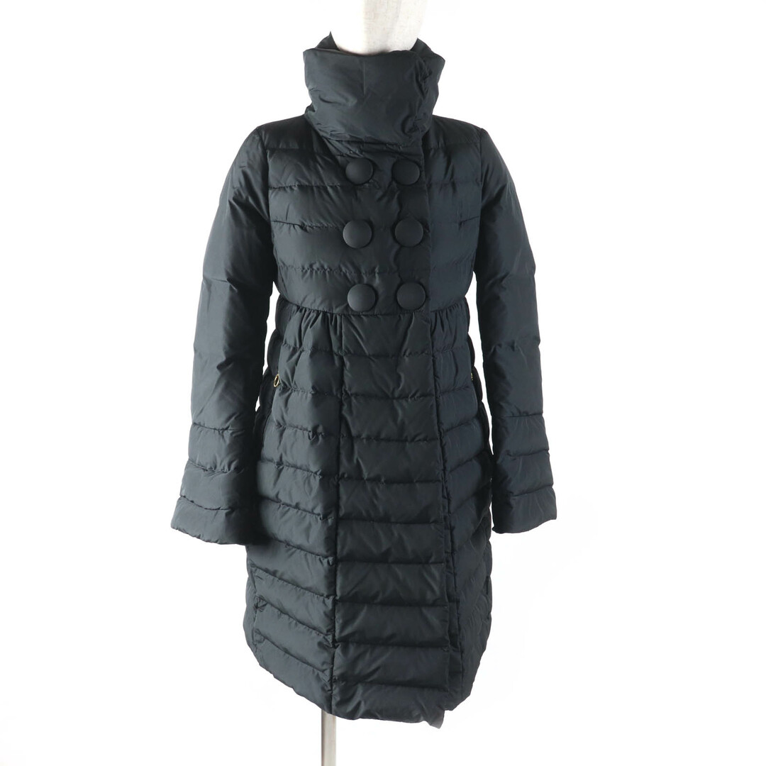 MONCLER - 美品★MONCLER モンクレール JOHANNA ジョアンナ ロゴZIP付 スタンドカラー ダウンコート アウター ブラック 1 レディース