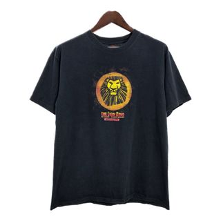 ディズニー(Disney)のDisney ディズニー ライオンキング LION KING Ｔシャツ ブラック(メンズ L)中古 古着 U1255(Tシャツ/カットソー(半袖/袖なし))