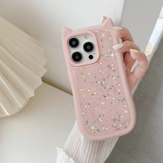対応 iPhone 15 Pro 6.1 inch 用の ケース 3D 猫耳 猫(その他)