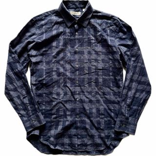 バーバリー(BURBERRY)のBURBERRY LONDON チェック長袖シャツ ネイビー L(シャツ)