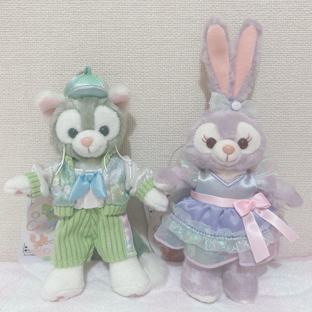 ダッフィー(ダッフィー)のカラフルハピネス ステラルー ジェラトーニ ぬいぐるみバッジセット エンタメ/ホビーのおもちゃ/ぬいぐるみ(キャラクターグッズ)の商品写真