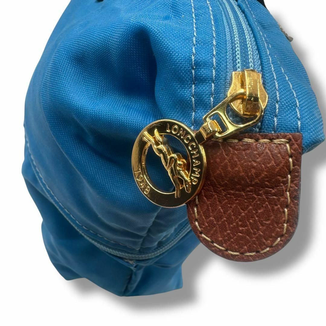 激レア 美品 LONGCHAMP ロンシャン プリアージュ ブルー 拡張式