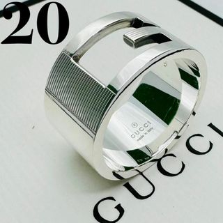 グッチ(GUCCI)のD795 極美品 グッチ G リング ワイド 刻印 21 指輪 サイズ 20 号(リング(指輪))