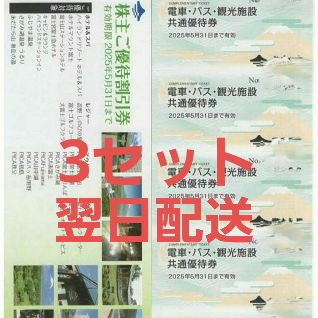 富士急行(株主優待券の電車・バス・観光施設共通優待券 15枚+引券冊子3冊) チケットの施設利用券(遊園地/テーマパーク)の商品写真
