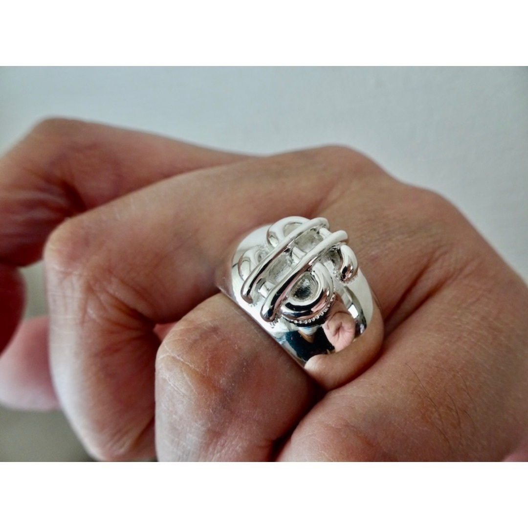 無料発送 仁尾彫金『ドルマーク甲丸リング』ハンドメイド393b アクセサリー