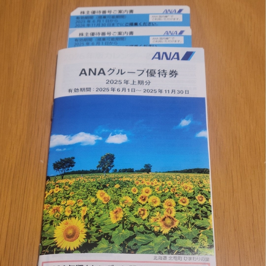 ANA(全日空) 株主優待券2枚 + グループ優待冊子1冊 チケットの乗車券/交通券(航空券)の商品写真