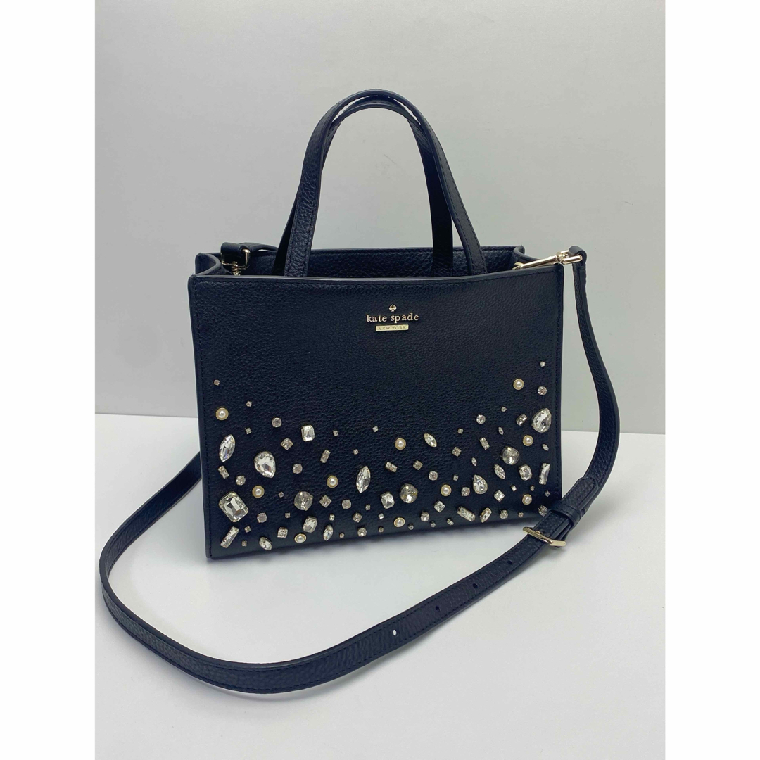 kate spade NEW YORK - 新品同様 ケイトスペード ビジュー付き 2way ハンドバッグ ショルダーバッグ