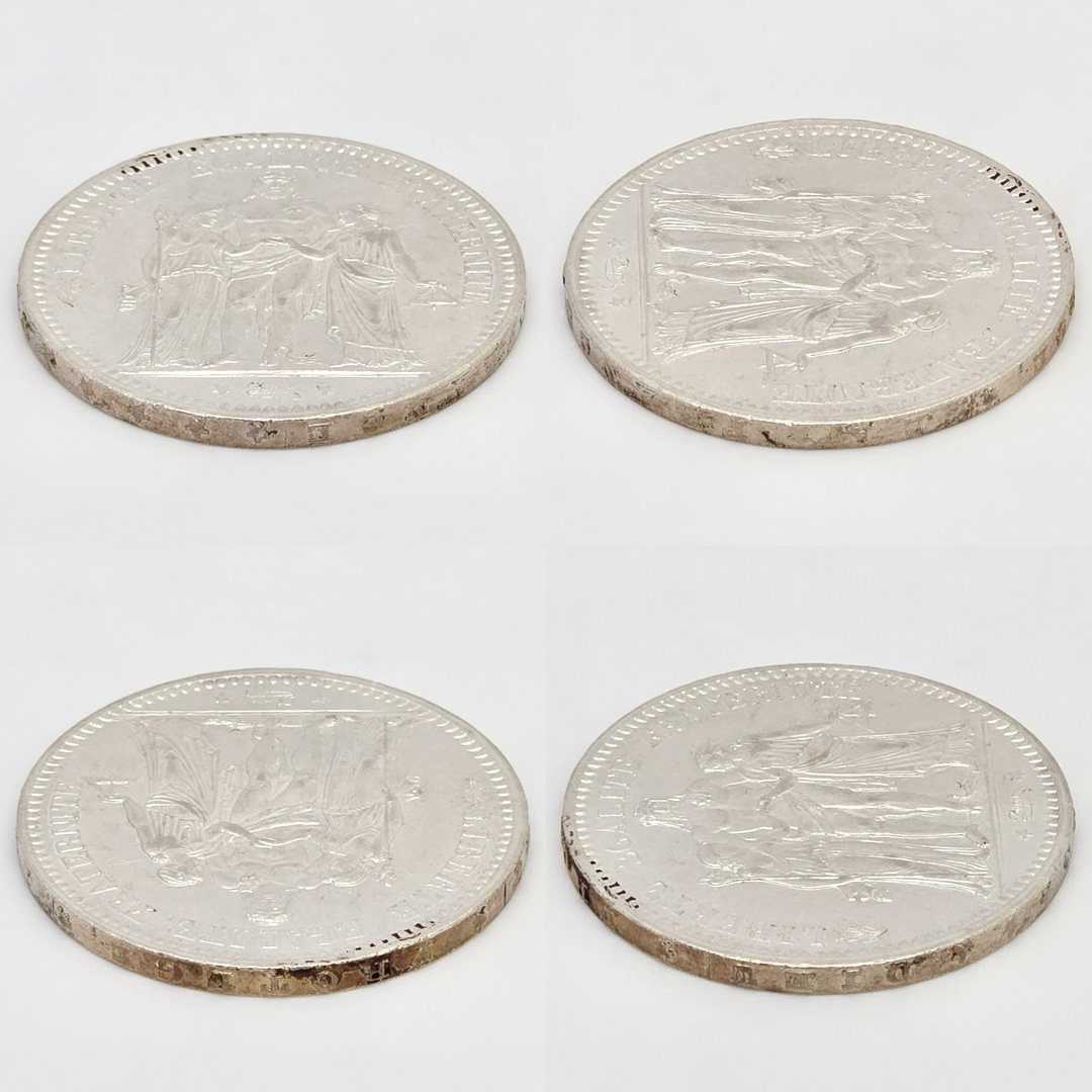 フランス 1873年 5フラン銀貨 ヘラクレス 女神 月桂樹オリーブ フランス 1873年 5フラン銀貨 ヘラクレス 女神 月桂樹オリーブ