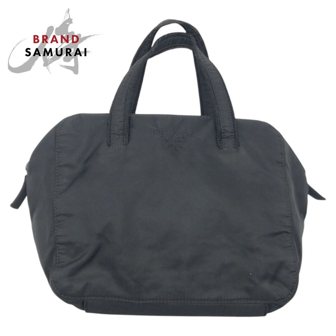 PRADA - PRADA プラダ テスート ロゴ刺繍 ブラック 黒 ナイロン ハンドバッグ レディース 411326 【中古】
