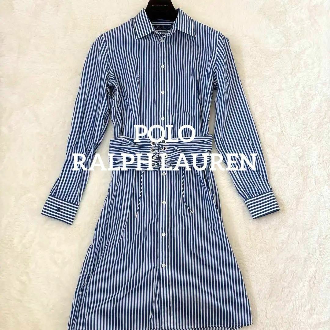 Ralph Lauren - 美品 ポロラルフローレン シャツワンピース ロゴ刺繍 春夏 2
