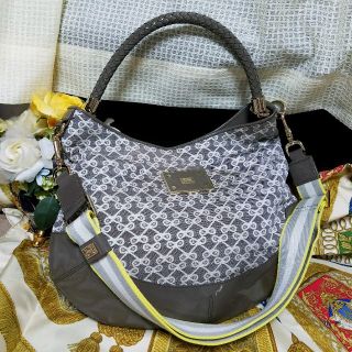 アニヤハインドマーチ(ANYA HINDMARCH)の《ゆっぴ様専用です》美品☆アニヤハインドマーチ、エナメルとジャガードのバッグ(ハンドバッグ)