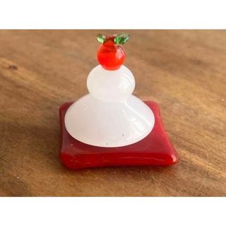 【新品】ガラスの鏡餅(置物)