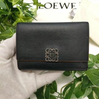 ロエベ(LOEWE)のロエベ　三つ折り財布　スモールバーティカルウォレット　ブラック　アナグラム(財布)