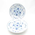 未使用 ROYAL COPENHAGEN ロイヤルコペンハーゲン ブルーフルーテッド プレイン 中皿 2枚 ペア 21cmプレート パン ケーキ デザート SM4059F2