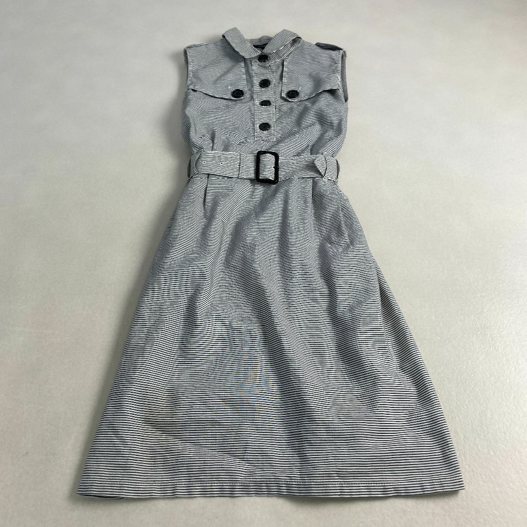 BURBERRY - バーバリーロンドン　ワンピース　涼しい夏のリネン 麻 ベルト ノースリーブ