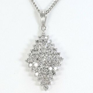 PT900 プラチナ PT850 ネックレス ダイヤ 1.00 カード鑑別書 総重量約6.9g 約50cm ジュエリー 中古 送料無料 新品同様 【中古】【あす楽】 ギフトラッピング無料(ネックレス)