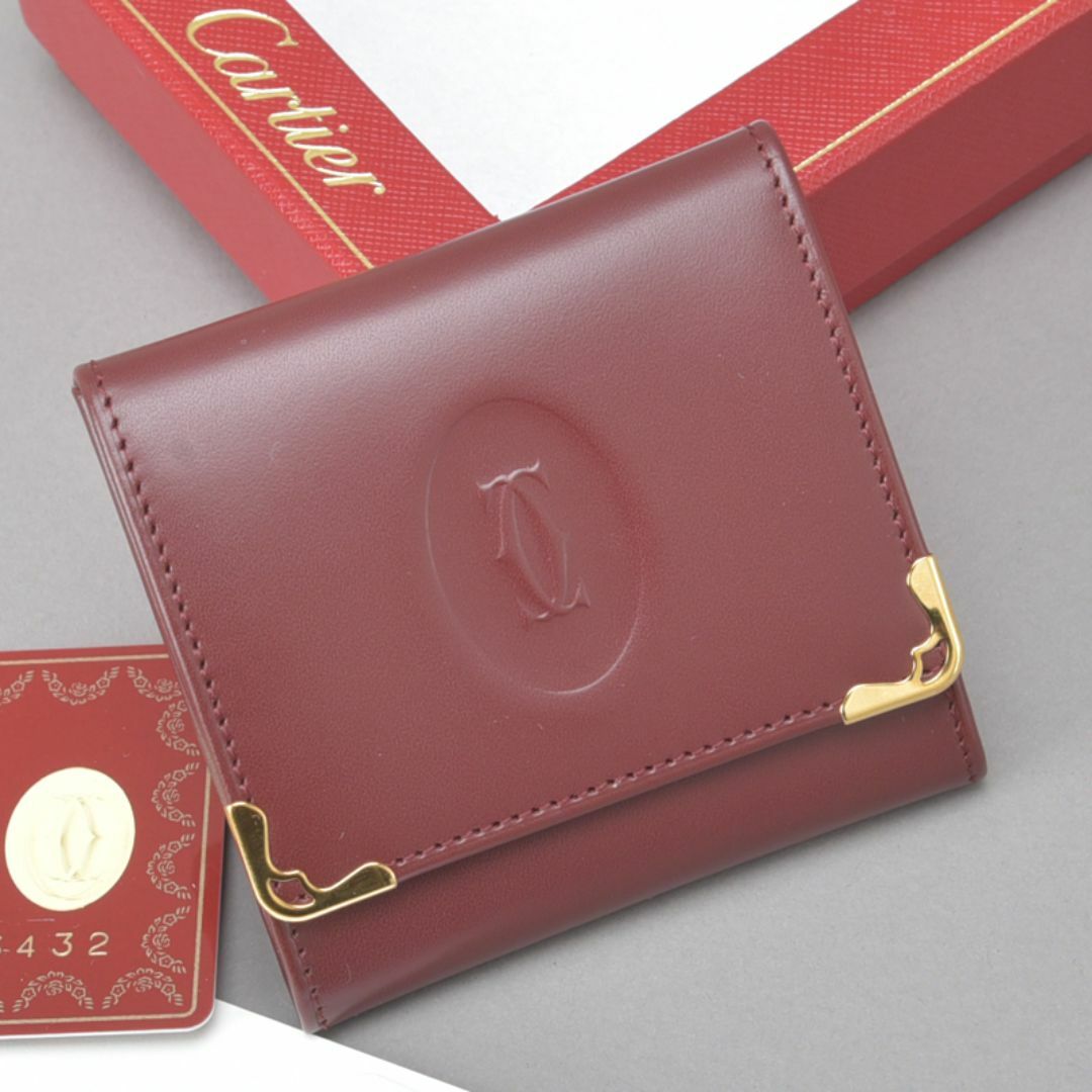Cartier - 新品◇カルティエ コインケース マストライン カーフレザー ボルドー 箱付き