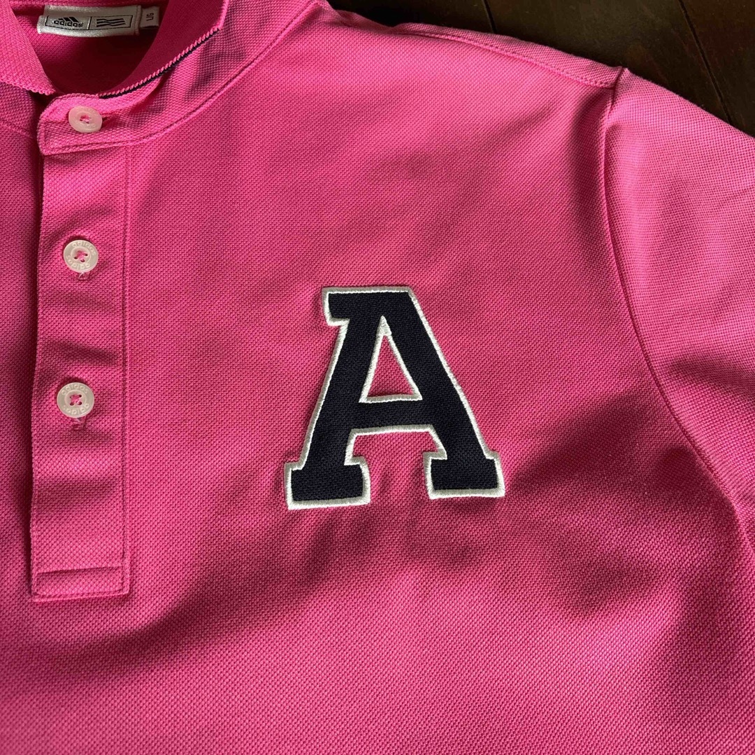 adidas(アディダス)のadidas ワッペン　ピンクポロシャツサイズＬ メンズのトップス(ポロシャツ)の商品写真