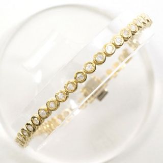 K18 18金 YG イエローゴールド ブレスレット ダイヤ 1.00 カード鑑別書 総重量約8.5g 約17.5cm ジュエリー 中古 送料無料 新品同様 【中古】【あす楽】 ギフトラッピング無料(ブレスレット/バングル)