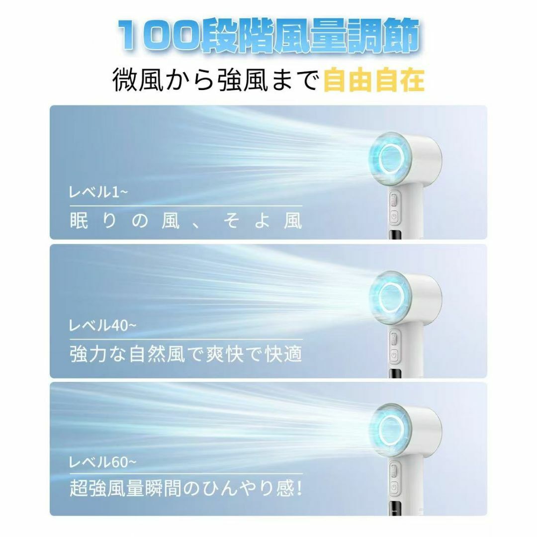 ハンディファン 大風量 静音 扇風機 携帯扇風機 6800mAh大容量 長時間 スマホ/家電/カメラの冷暖房/空調(扇風機)の商品写真