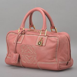 ロエベ(LOEWE)の美品◇ロエベ アマソナ28 ハンドバッグ アナグラム 鍵付 レザー ピンク 鞄 (ハンドバッグ)
