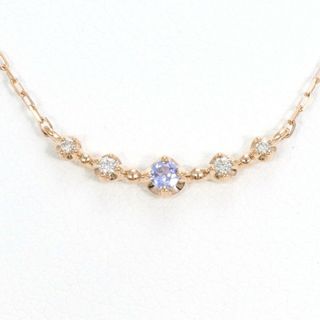 4℃ K10PG ネックレス 天然石 ダイヤ 総重量約0.9g 約39cm ジュエリー 中古 送料無料 新品同様 【中古】【あす楽】 ギフトラッピング無料(ネックレス)