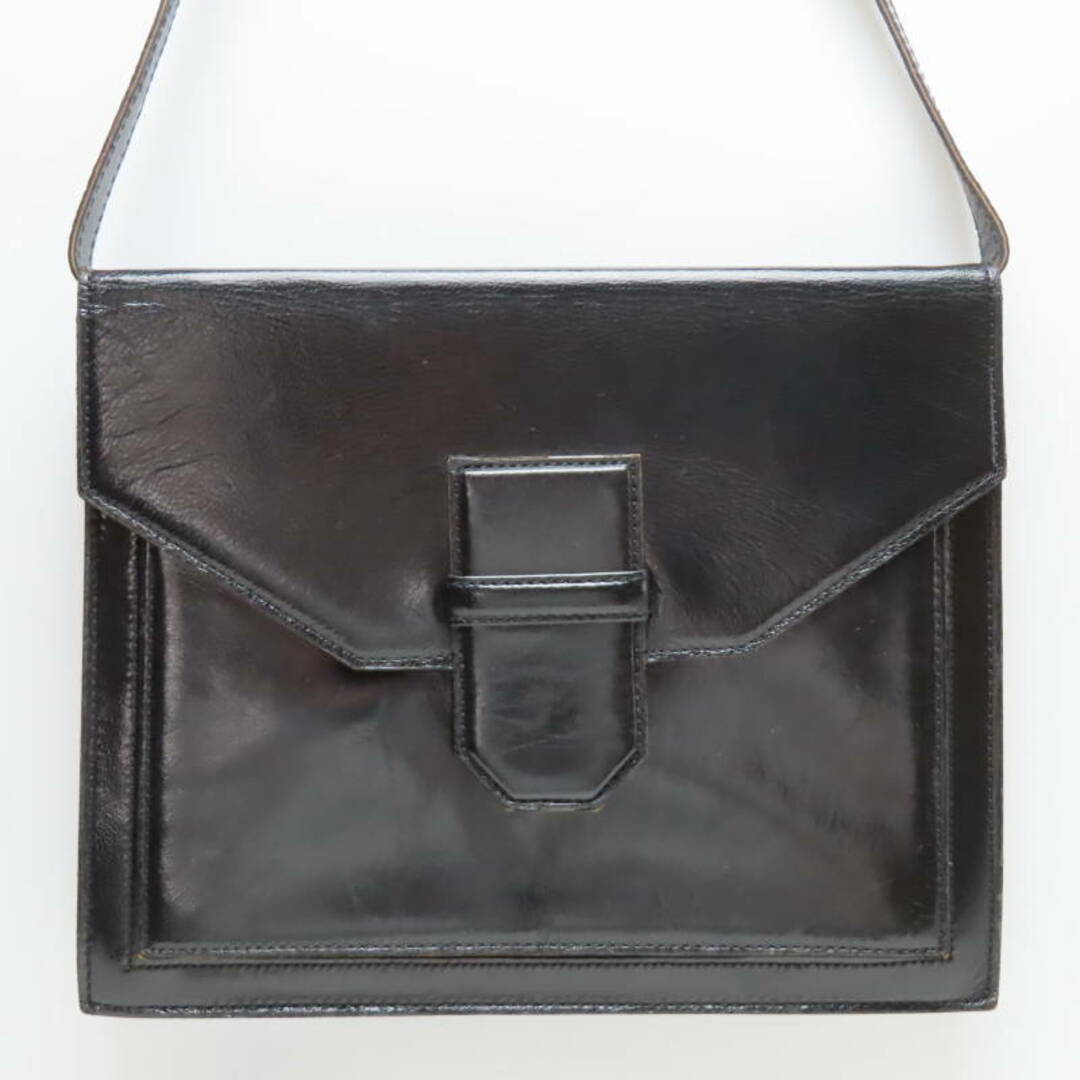 SAINT LAURENT(サンローラン)のS04-k109 YVES SAINT LAURENT イヴサンローラン ヴィンテージ フラップ レザー ショルダーバッグ ブラック レディースのバッグ(ショルダーバッグ)の商品写真