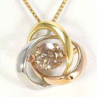 PT900 プラチナ K18YGPG ネックレス ブラウンダイヤ 0.50 鑑別書 総重量約3.9g 約45cm ジュエリー 中古 送料無料 新品同様 【中古】【あす楽】 ギフトラッピング無料(ネックレス)