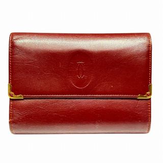 カルティエ(Cartier)のカルティエ Cartier マストライン ボルドー 3つ折り財布 レディース 送料無料 【中古】【あす楽】(財布)