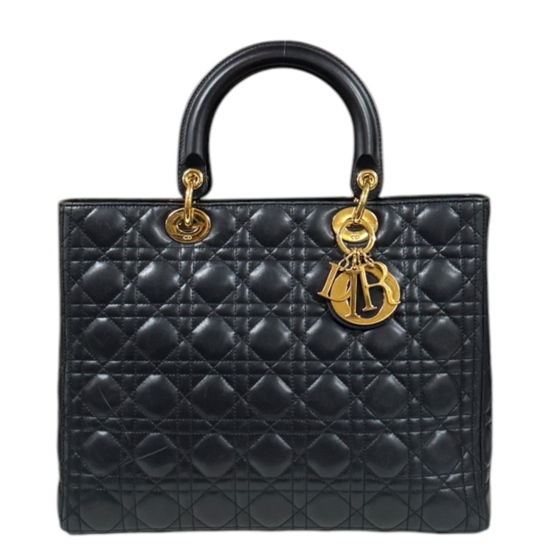 Dior - ディオール レディディオール ラージ カナージュ ハンドバッグ レザー ブラック レディース Dior  中古
