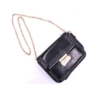 ページボーイ(PAGEBOY)のPAGEBOY ページボーイ エナメル チェーン ショルダー バッグ 黒 ■■ レディース(ショルダーバッグ)