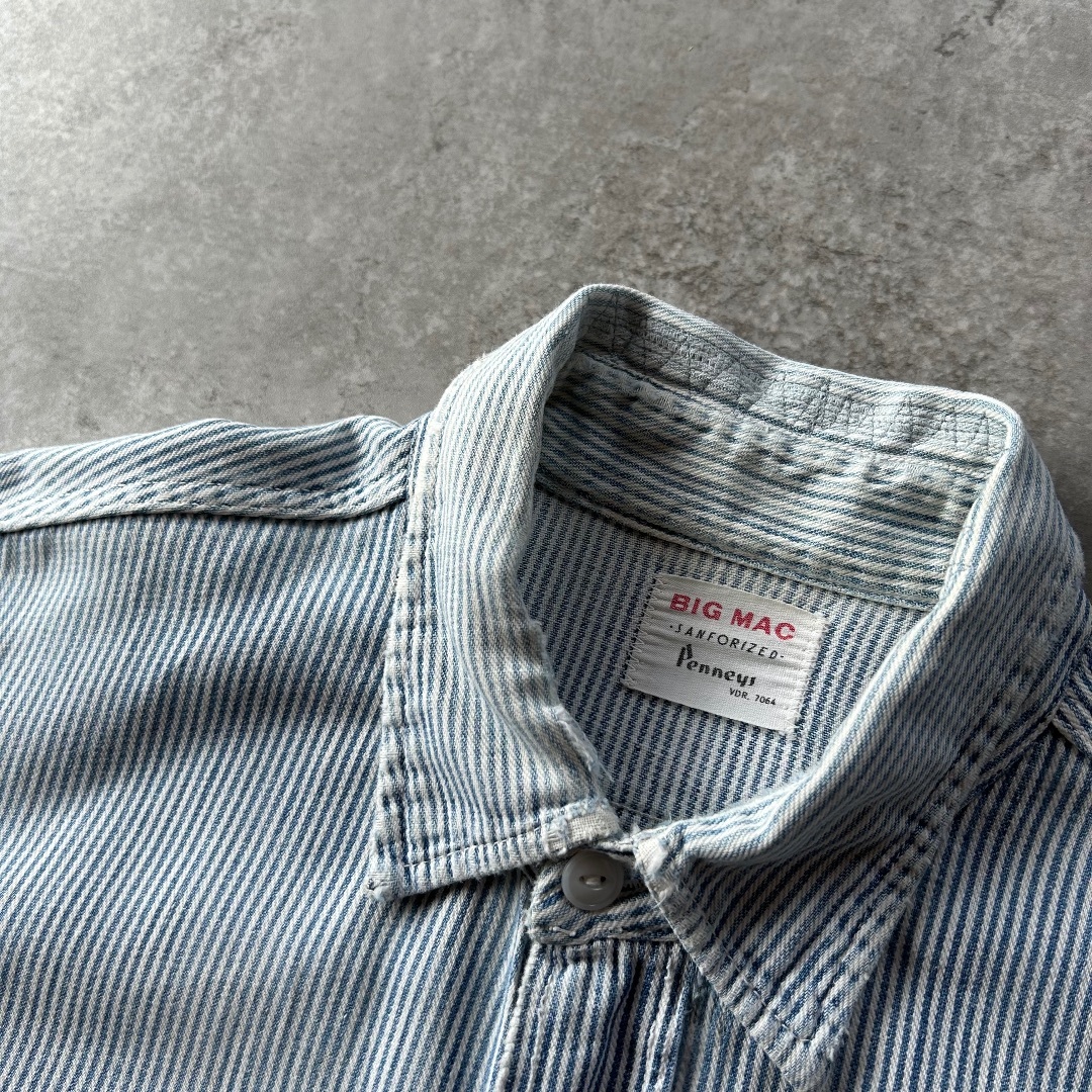 BIG MAC 60's ヒッコリーストライプ　2XL VINTAGE - 60s BIG MAC ヴィンテージヒッコリーシャツ USA製 M-L